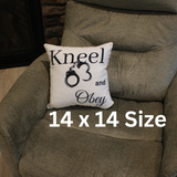 BDSM Kneel and Obey Pillow Baby Girl Bedroom Decor BDSM Kink Square Pillow