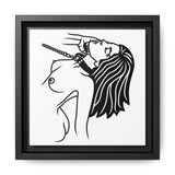 Minimalist BDSM Line Art Framed Canvas | Ball Gag Wall Art | Modern Alternative Lifestyle Décor