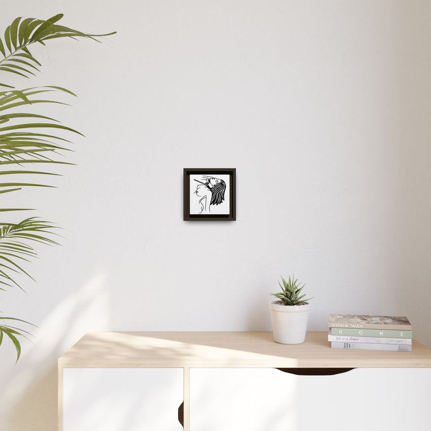 Minimalist BDSM Line Art Framed Canvas | Ball Gag Wall Art | Modern Alternative Lifestyle Décor
