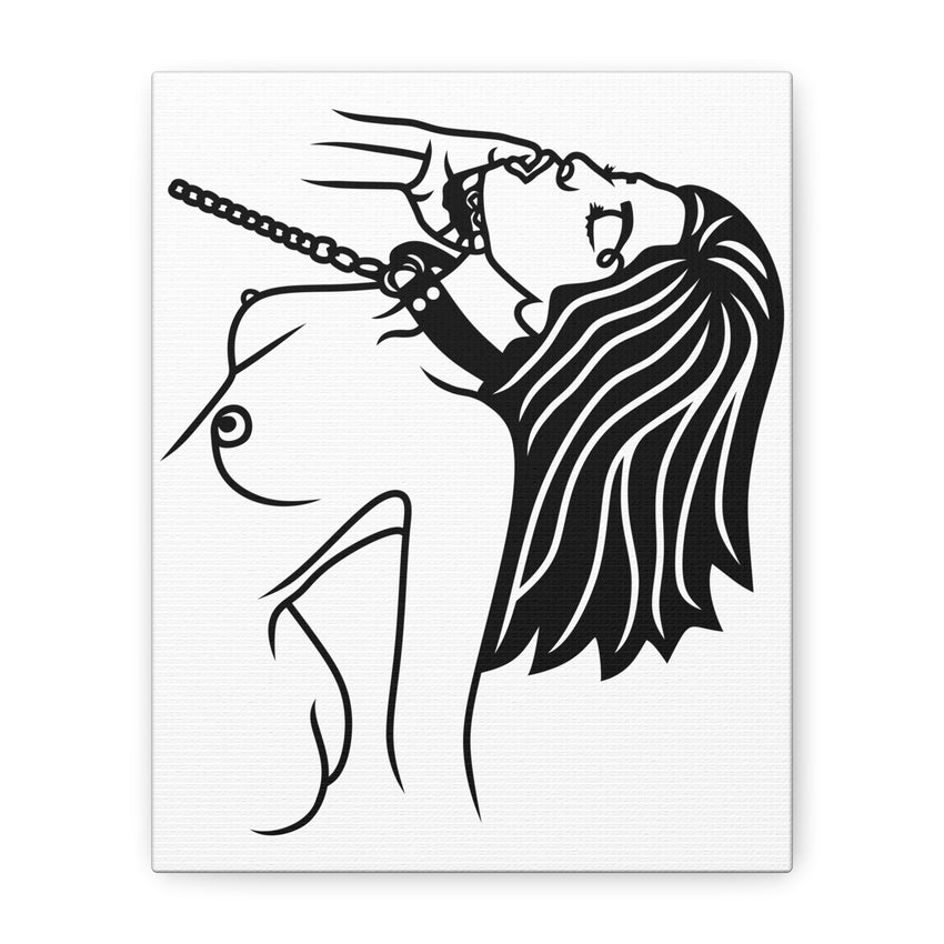 BDSM Line Art Canvas | Ball Gag Wall Art | Modern Alternative Lifestyle Décor