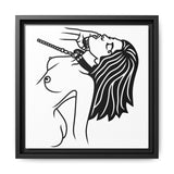 Minimalist BDSM Line Art Framed Canvas | Ball Gag Wall Art | Modern Alternative Lifestyle Décor