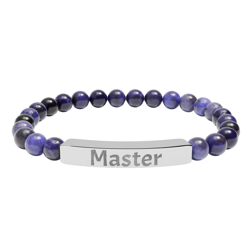 Bracelet Engraved Master - Natural Stone