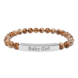 Baby Girl DDlg Submissive Engraved Stone Stretch Bracelet