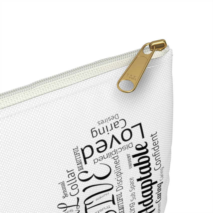 Kneeling Submissive Word Art Accessory Pouch Bag