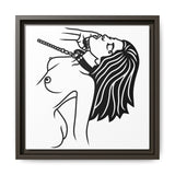 Minimalist BDSM Line Art Framed Canvas | Ball Gag Wall Art | Modern Alternative Lifestyle Décor