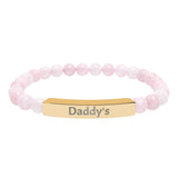 Daddy's DDlg Submissive Engraved Stone Stretch Bracelet