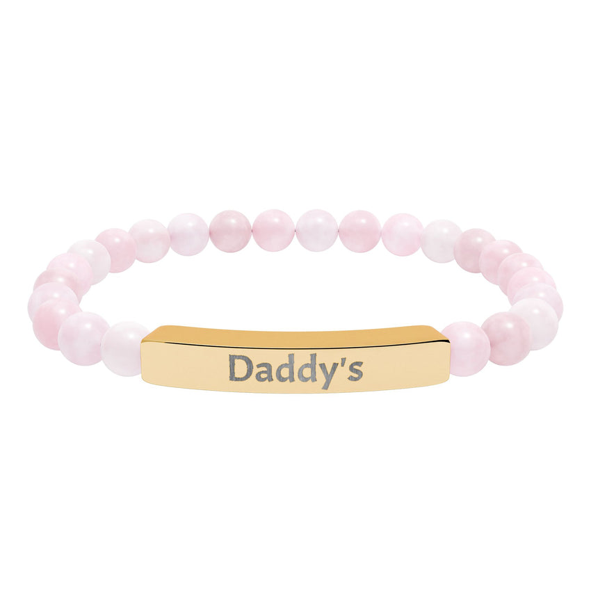 Daddy's DDlg Submissive Engraved Stone Stretch Bracelet