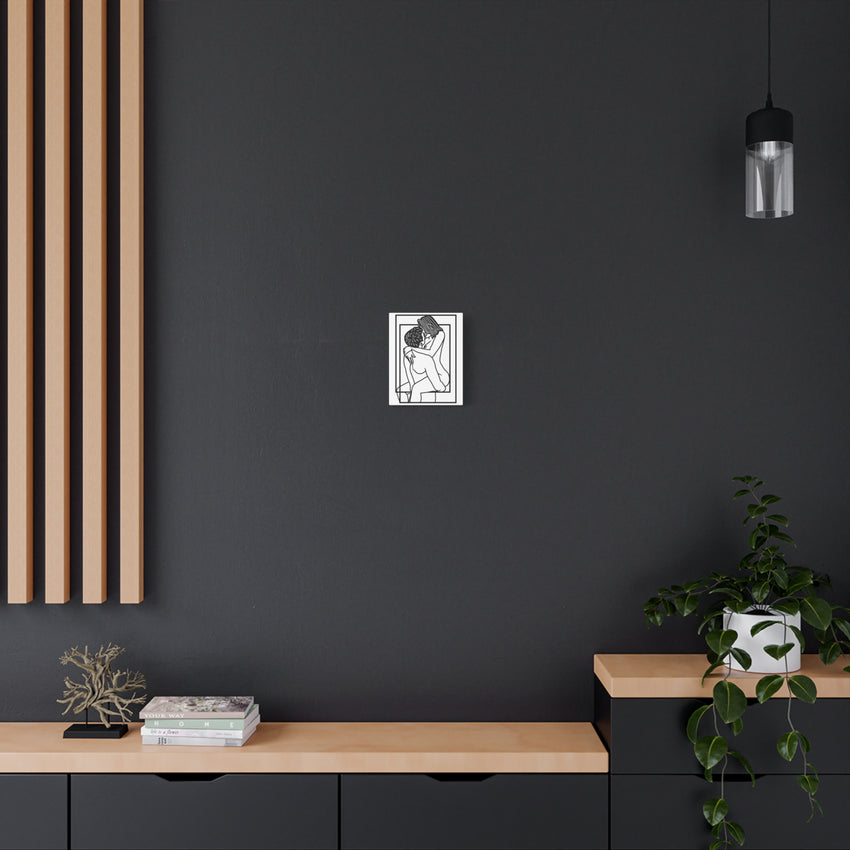 Minimalist Erotic Line Art Framed Canvas | Sensual Couple Wall Art | Modern Bedroom Décor