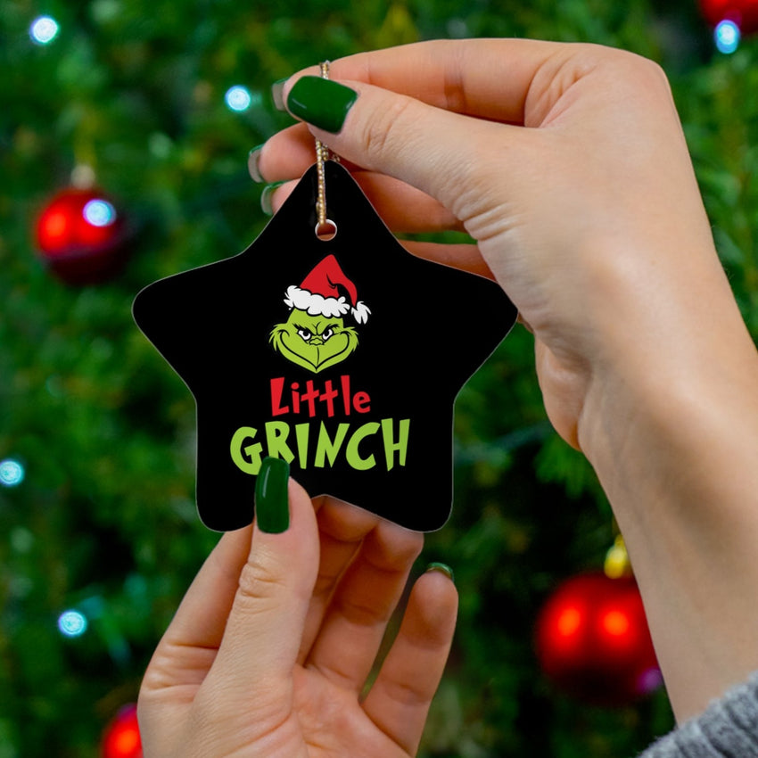Little Grinch Ceramic Ornament Christmas Tree Decor