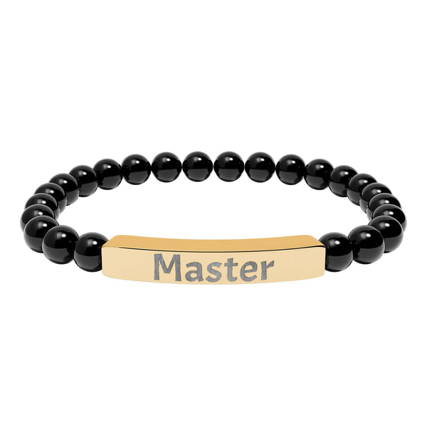 Bracelet Engraved Master - Natural Stone