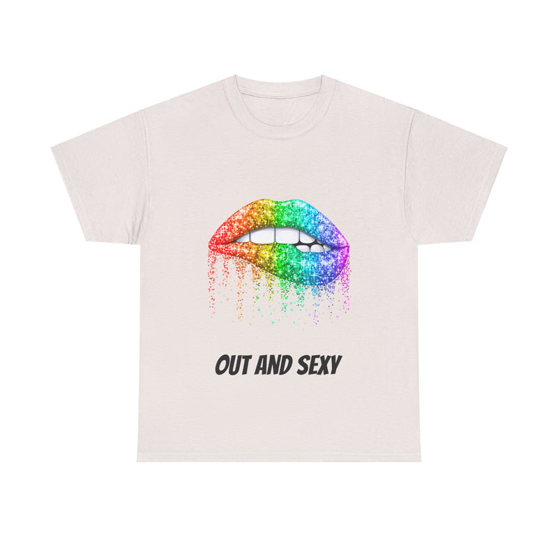 Out and Sexy Rainbow Lips LGBTQ Pride T-Shirt