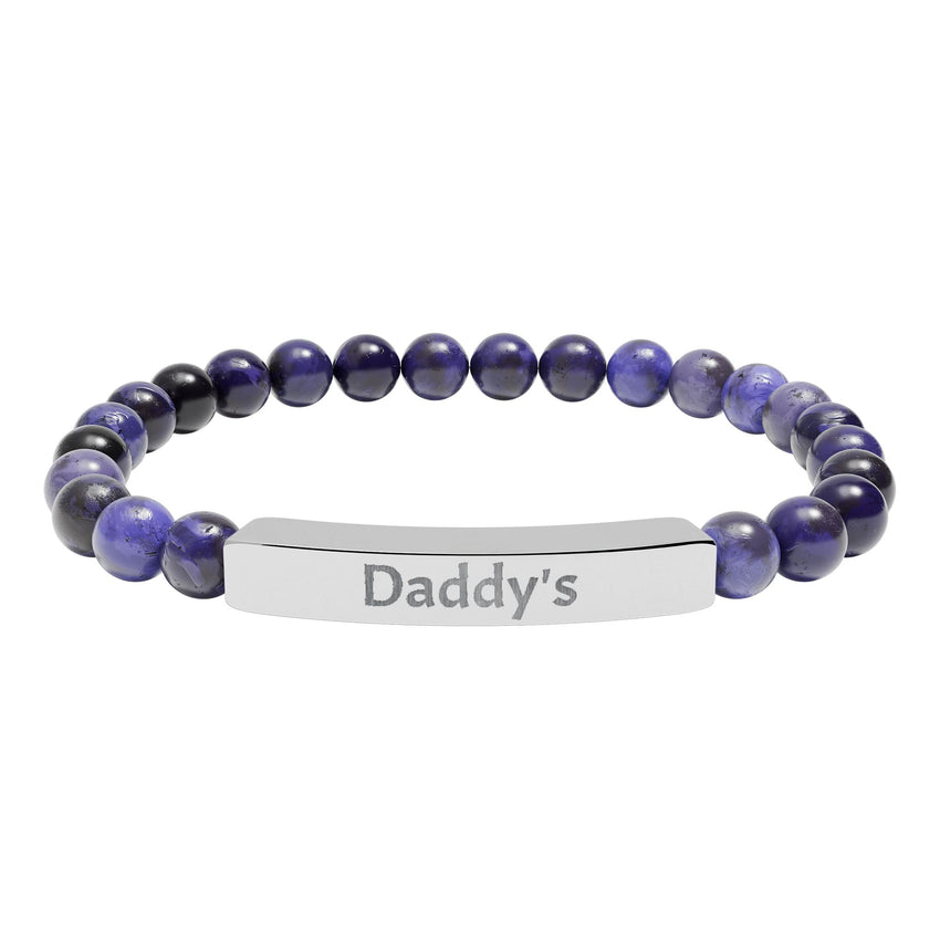 Daddy's DDlg Submissive Engraved Stone Stretch Bracelet