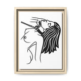 Minimalist BDSM Line Art Framed Canvas | Ball Gag Wall Art | Modern Alternative Lifestyle Décor