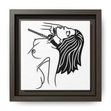 Minimalist BDSM Line Art Framed Canvas | Ball Gag Wall Art | Modern Alternative Lifestyle Décor