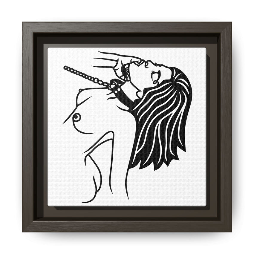 Minimalist BDSM Line Art Framed Canvas | Ball Gag Wall Art | Modern Alternative Lifestyle Décor