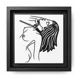 Minimalist BDSM Line Art Framed Canvas | Ball Gag Wall Art | Modern Alternative Lifestyle Décor
