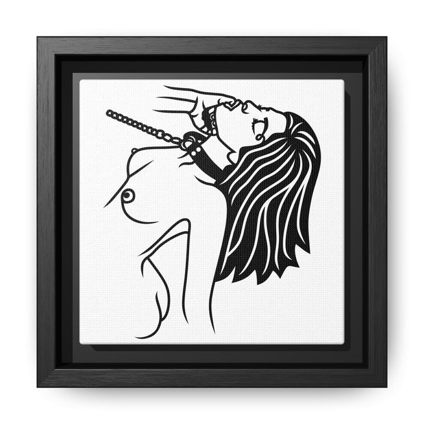 Minimalist BDSM Line Art Framed Canvas | Ball Gag Wall Art | Modern Alternative Lifestyle Décor