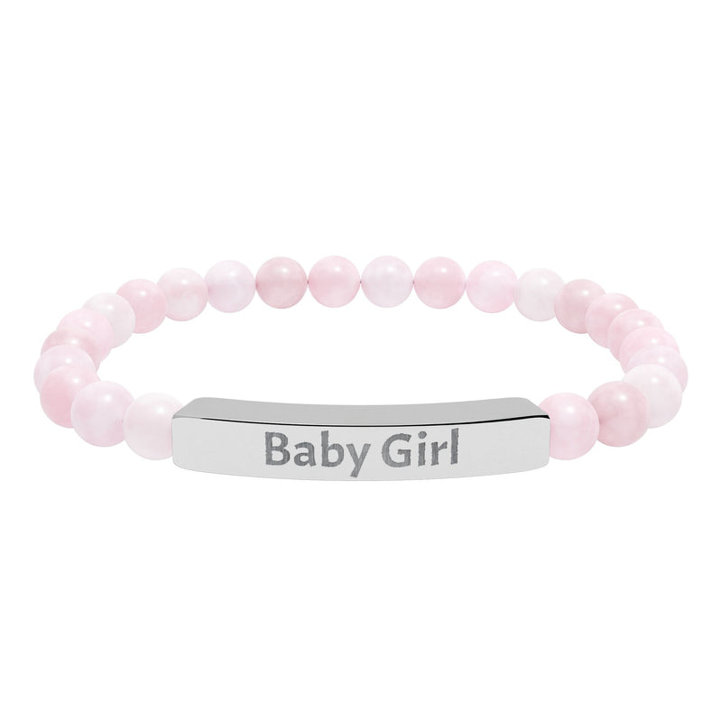 Baby Girl DDlg Submissive Engraved Stone Stretch Bracelet