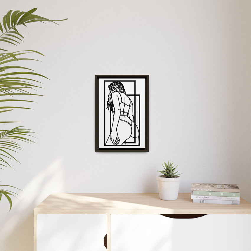 Minimalist Sensual Line Art Framed Canvas | Modern Feminine Wall Art | Bedroom Decor