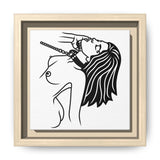 Minimalist BDSM Line Art Framed Canvas | Ball Gag Wall Art | Modern Alternative Lifestyle Décor