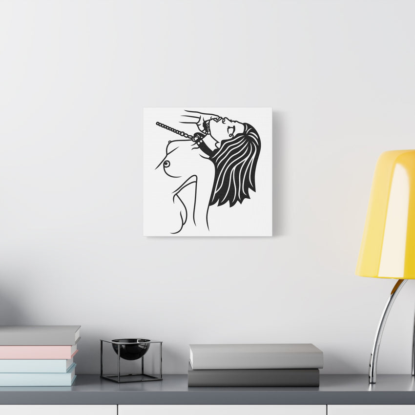 BDSM Line Art Canvas | Ball Gag Wall Art | Modern Alternative Lifestyle Décor