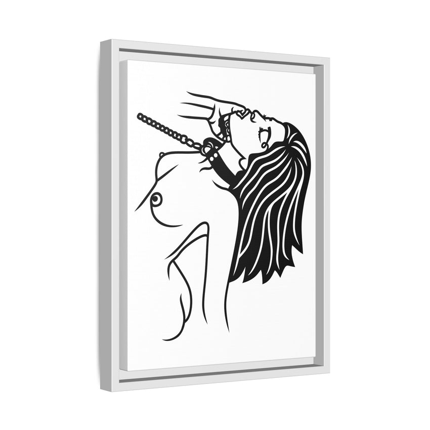 Minimalist BDSM Line Art Framed Canvas | Ball Gag Wall Art | Modern Alternative Lifestyle Décor