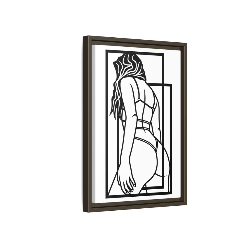 Minimalist Sensual Line Art Framed Canvas | Modern Feminine Wall Art | Bedroom Decor