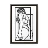 Minimalist Sensual Line Art Framed Canvas | Modern Feminine Wall Art | Bedroom Decor