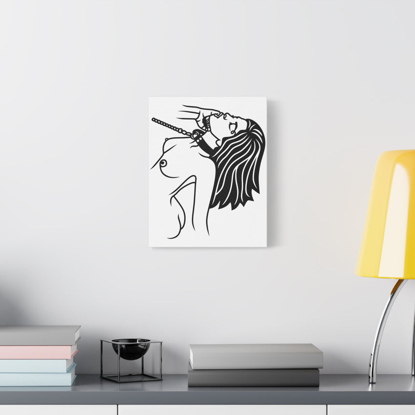 BDSM Line Art Canvas | Ball Gag Wall Art | Modern Alternative Lifestyle Décor