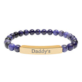 Daddy's DDlg Submissive Engraved Stone Stretch Bracelet