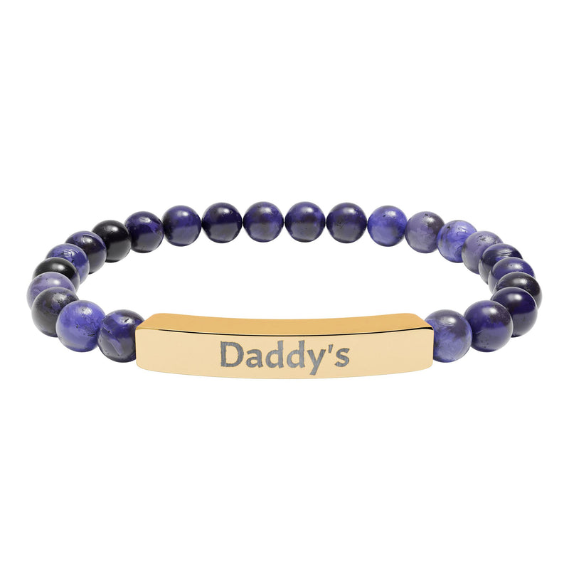 Daddy's DDlg Submissive Engraved Stone Stretch Bracelet