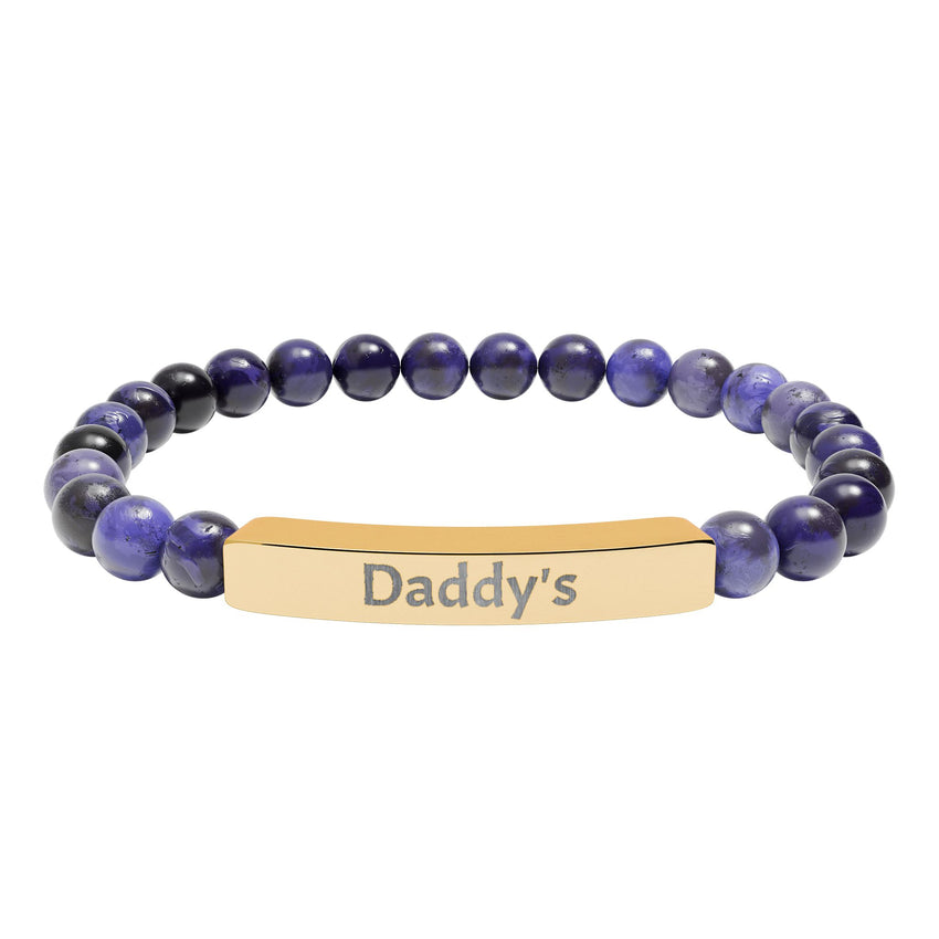 Daddy's DDlg Submissive Engraved Stone Stretch Bracelet