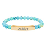 Daddy's DDlg Submissive Engraved Stone Stretch Bracelet