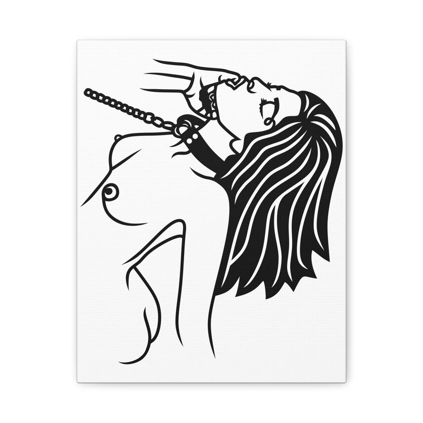 BDSM Line Art Canvas | Ball Gag Wall Art | Modern Alternative Lifestyle Décor