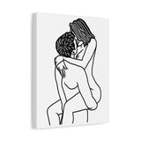 Sensual Embrace Line Art Canvas | Minimalist Couples Wall Art | Romantic Bedroom Decor