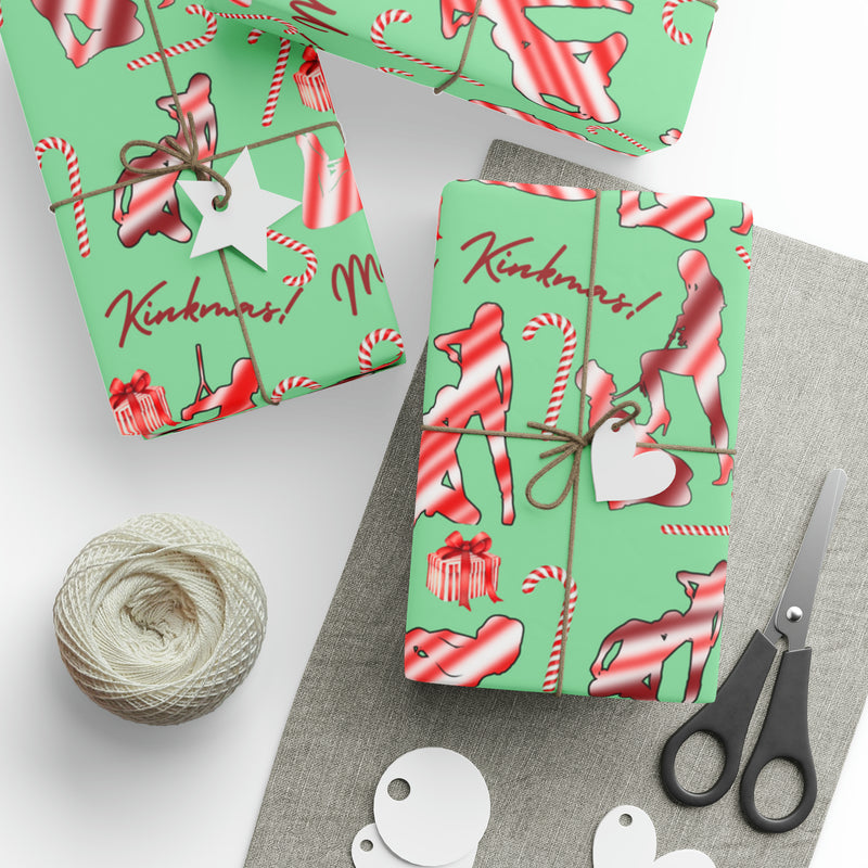 Merry Kinkmas Wrapping Paper Candy Cane Adult Gift Wrap