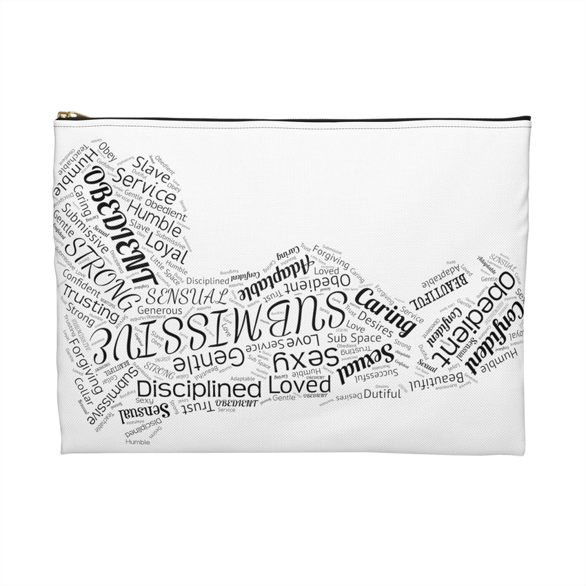 Kneeling Submissive Word Art Accessory Pouch Bag