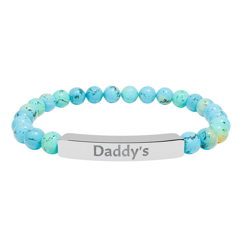 Daddy's DDlg Submissive Engraved Stone Stretch Bracelet