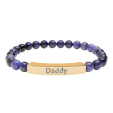 Bracelet Engraved Daddy - Natural Stone