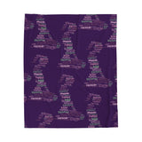 Velveteen Plush Blanket — Purple Submissive Word-Cloud Love Pattern