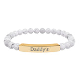 Daddy's DDlg Submissive Engraved Stone Stretch Bracelet