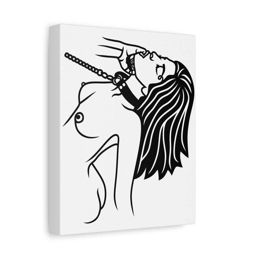 BDSM Line Art Canvas | Ball Gag Wall Art | Modern Alternative Lifestyle Décor