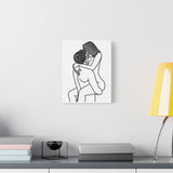 Sensual Embrace Line Art Canvas | Minimalist Couples Wall Art | Romantic Bedroom Decor