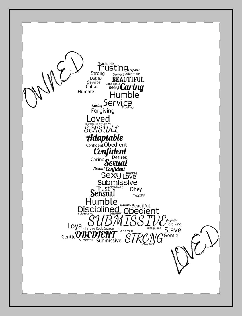 Owned Loved Sherpa Blanket — 'Submissive' Word Art Cozy Fleece Throw