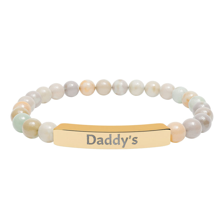 Daddy's DDlg Submissive Engraved Stone Stretch Bracelet