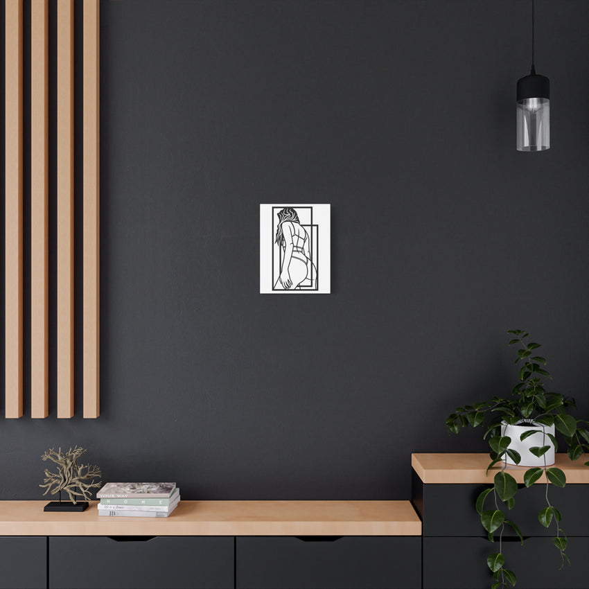 Minimalist BDSM Line Art Framed Canvas | Modern Dominance & Submission Wall Art | Bedroom Decor