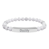 Bracelet Engraved Daddy - Natural Stone