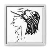 Minimalist BDSM Line Art Framed Canvas | Ball Gag Wall Art | Modern Alternative Lifestyle Décor
