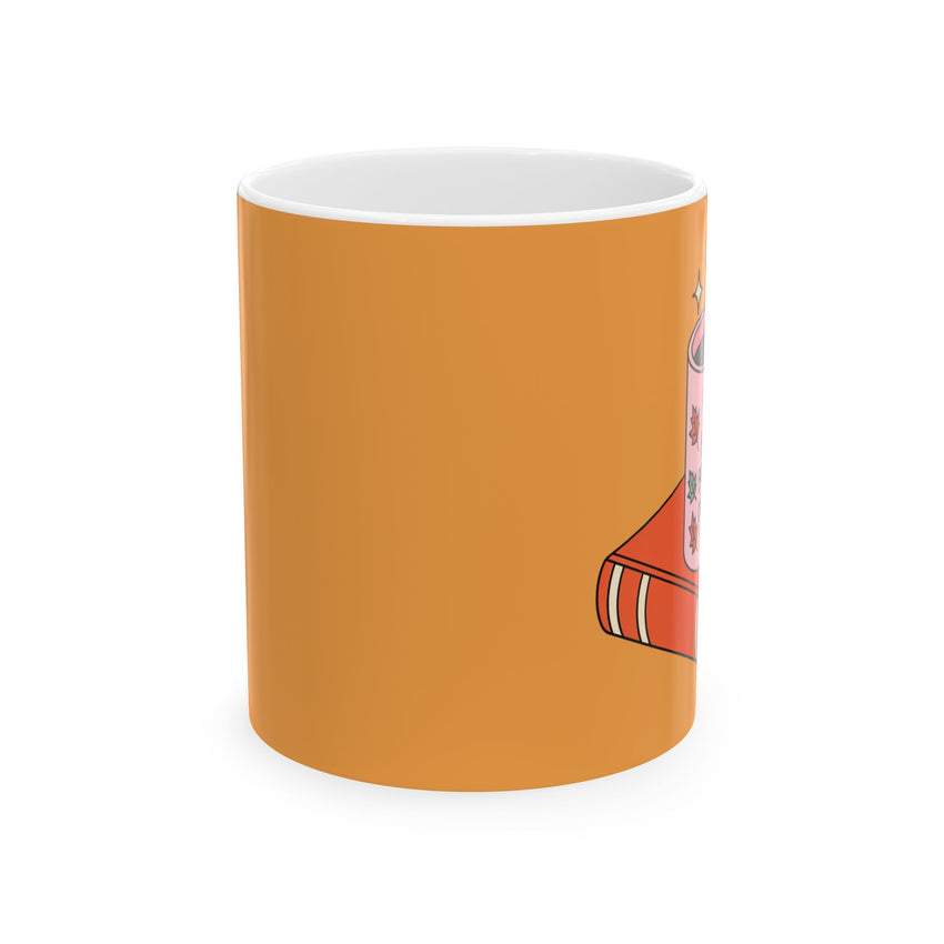 “Books, Brews & Cozy Views” Fall Mug – Bookish Coffee Cup, Autumn Aesthetic Gift