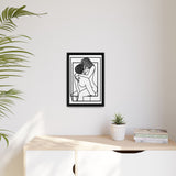 Lovers Line Art Framed Canvas | Romantic Couple Wall Art | Modern Bedroom Décor